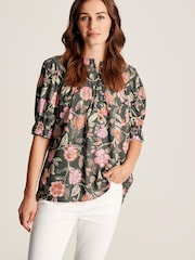 Joules Eloisa Grey Curved Yoke Blouse - Image 1 of 6
