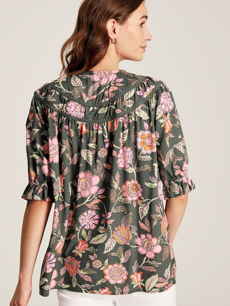 Joules Eloisa Grey Curved Yoke Blouse - Image 2 of 6