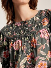 Joules Eloisa Grey Curved Yoke Blouse - Image 3 of 6