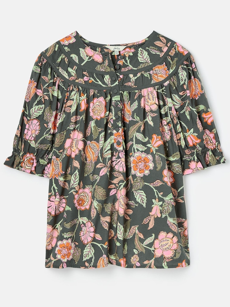 Joules Eloisa Grey Curved Yoke Blouse - Image 6 of 6