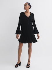 Florere Velvet V-Neck Mini Dress - Image 1 of 5
