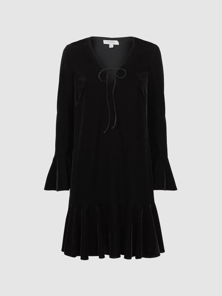 Florere Velvet V-Neck Mini Dress - Image 2 of 5