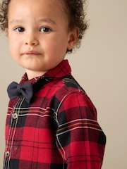Angel & Rocket Red Abel Brushed Check Shirt With Bow Tie - Image 4 of 6