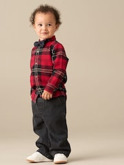 Angel & Rocket Red Abel Brushed Check Shirt With Bow Tie - Image 6 of 6