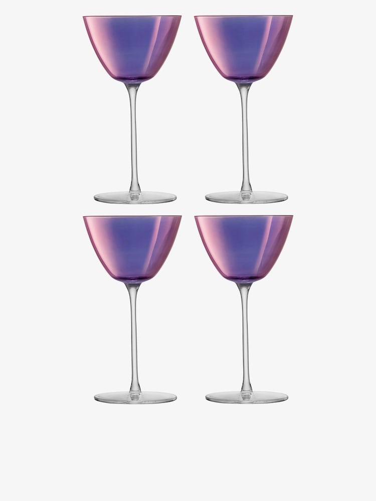 LSA International Set of 4 Purple Aurora Polar Violet Martini Glasses - Image 2 of 3