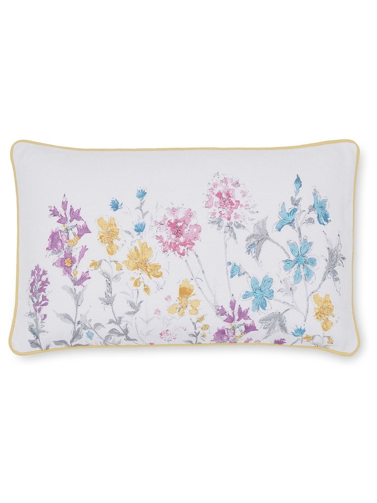Laura Ashley Multi Square Wild Meadow 100% Cotton Cushion - Image 2 of 2