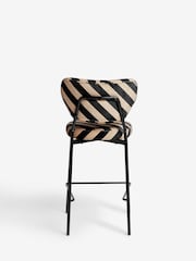 Rockett St George Studio Stripe Velvet Sand and Black Perfect Bar Stool - Image 5 of 6