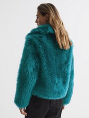 Reiss Teal Caitlin Short Shearling Jacket - Image 7 of 7