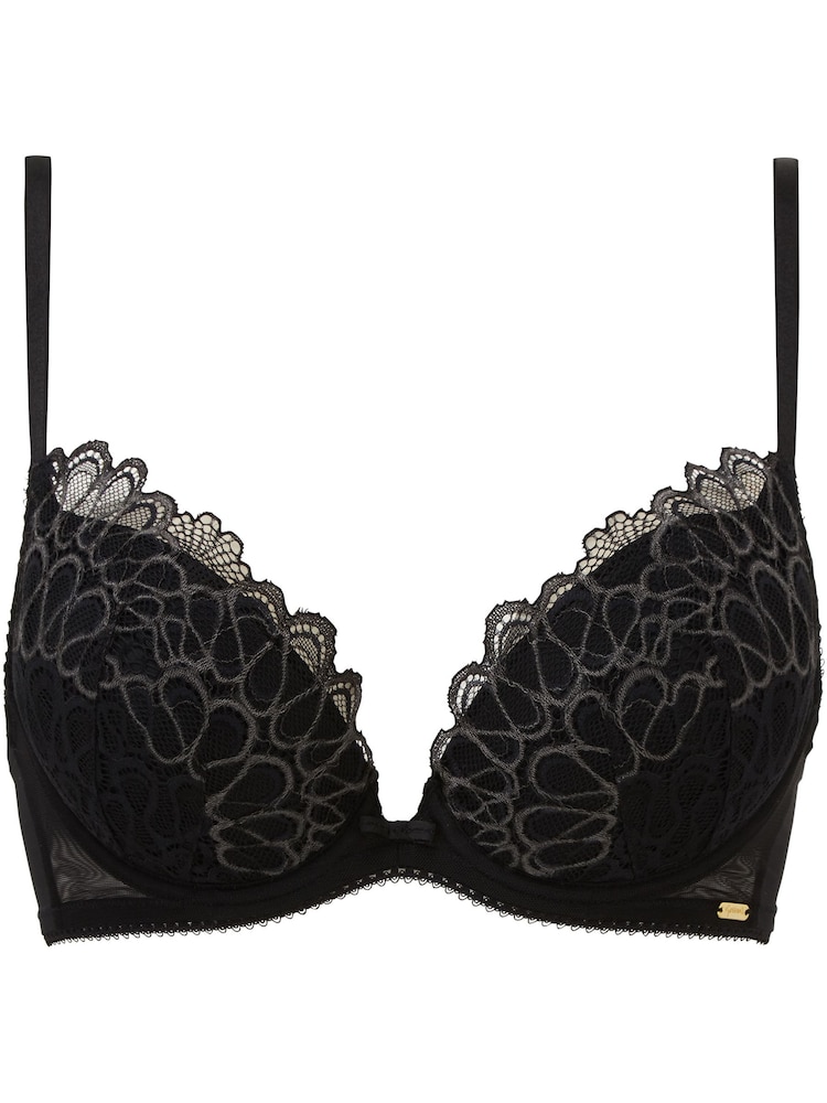 Czarny - Gossard Swirl Padded Plunge Bra - Image 5 of 6