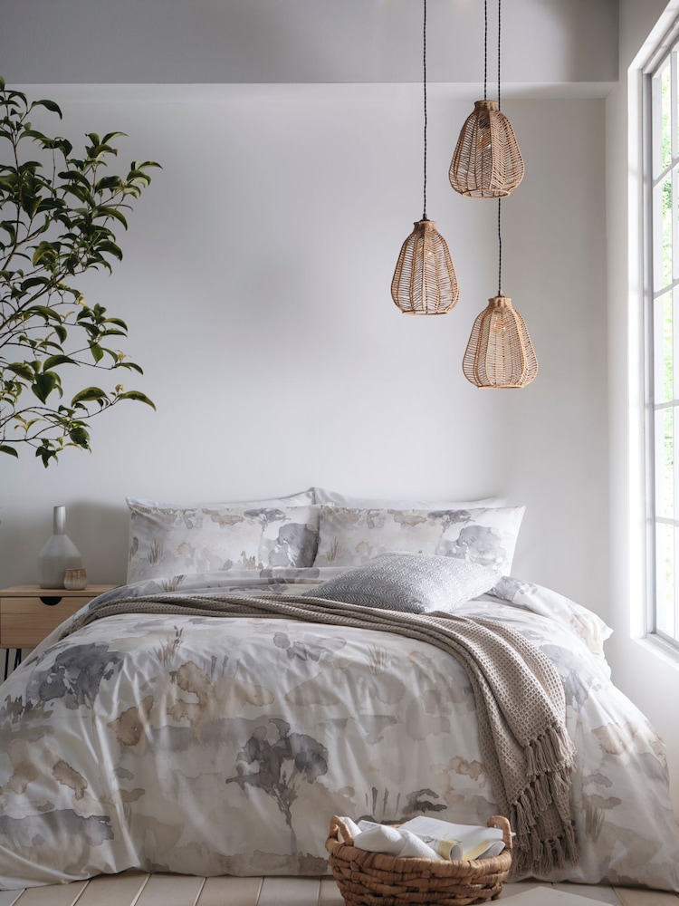 Appletree Natural Edale 100% Cotton Duvet Cover and Pillowcase Set - Image 1 of 4
