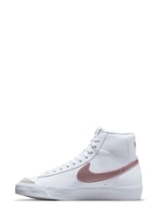 Белый/розовый с эффектом металлик - Детские кроссовки Nike Blazer 77 - Изображение 2 из 8