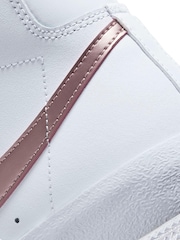 Белый/розовый с эффектом металлик - Детские кроссовки Nike Blazer 77 - Изображение 8 из 8