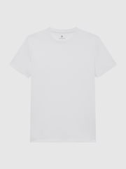 Reiss White Aspen Crew Neck Mercerised Cotton Jersey T-Shirt - Image 2 of 6