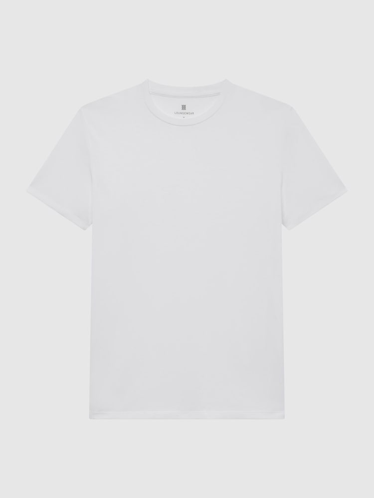 Reiss White Aspen Crew Neck Mercerised Cotton Jersey T-Shirt - Image 2 of 6
