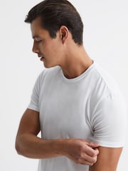 Reiss White Aspen Crew Neck Mercerised Cotton Jersey T-Shirt - Image 4 of 6