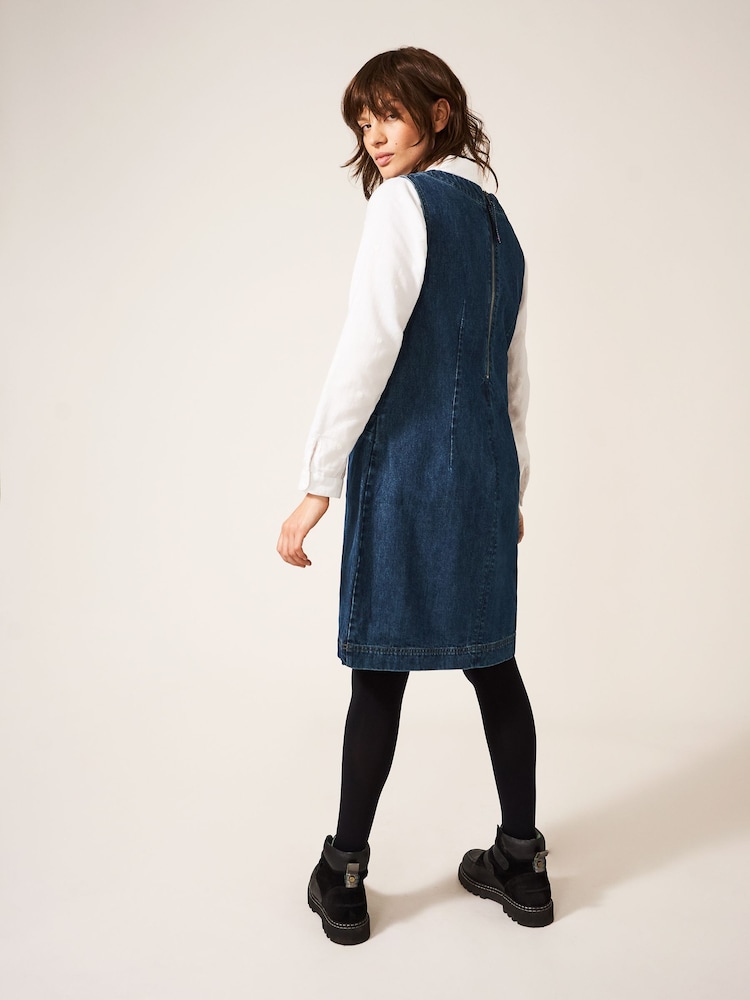 White Stuff Blue Lothbury Organic Denim Pinny Dress - Image 2 of 6