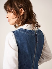 White Stuff Blue Lothbury Organic Denim Pinny Dress - Image 3 of 6
