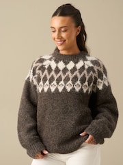 Angel & Rocket Brown Charlie Family Fairisle Knit Jumper - Image 1 of 7