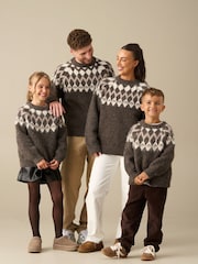 Angel & Rocket Brown Charlie Family Fairisle Knit Jumper - Image 6 of 7