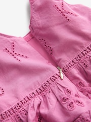 Baker by Ted Baker Pink Broderie Dress and Hat Set - Image 5 of 5