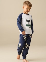 Angel & Rocket Blue Atlas Bear Graphic Pyjamas - Image 1 of 4