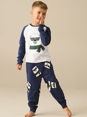 Angel & Rocket Blue Atlas Bear Graphic Pyjamas - Image 4 of 4