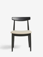 Soft Linen Look Light Natural Crosby Black Leg Dining Chairs Set of 2 - Image 2 of 9