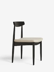 Soft Linen Look Light Natural Crosby Black Leg Dining Chairs Set of 2 - Image 3 of 9