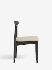 Soft Linen Look Light Natural Crosby Black Leg Dining Chairs Set of 2 - Image 4 of 9