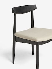 Soft Linen Look Light Natural Crosby Black Leg Dining Chairs Set of 2 - Image 6 of 9