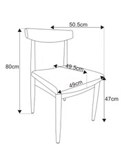 Soft Linen Look Light Natural Crosby Black Leg Dining Chairs Set of 2 - Image 9 of 9