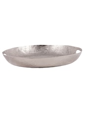 Laura Ashley Pewter Grey Winspear Leaf Embossed Round Platter - Image 3 of 4