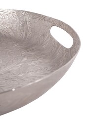 Laura Ashley Pewter Grey Winspear Leaf Embossed Round Platter - Image 4 of 4