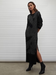 Religion Grey Cosy Heritage Knitted Midi Dress In Soft Fluffy Yarn - Image 1 of 7