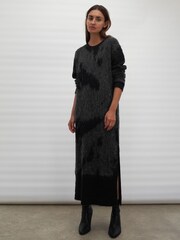 Religion Grey Cosy Heritage Knitted Midi Dress In Soft Fluffy Yarn - Image 2 of 7