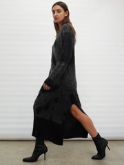 Religion Grey Cosy Heritage Knitted Midi Dress In Soft Fluffy Yarn - Image 4 of 7