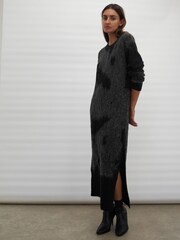 Religion Grey Cosy Heritage Knitted Midi Dress In Soft Fluffy Yarn - Image 7 of 7