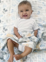 aden + anais White Anais™ Large Disney BaMinnie Mouse 100% Cotton Muslin Blankets 3 Pack - Image 1 of 6
