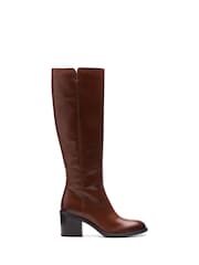 Clarks Dark Tan Brown Leather Valvestino Hi Boots - Image 1 of 7