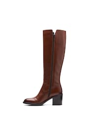 Clarks Dark Tan Brown Leather Valvestino Hi Boots - Image 2 of 7