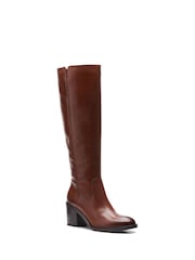 Clarks Dark Tan Brown Leather Valvestino Hi Boots - Image 3 of 7