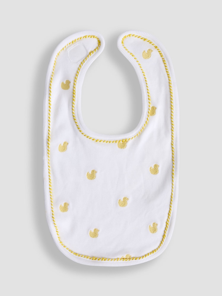 JoJo Maman Bébé Yellow Duck Embroidered Bib - Image 1 of 2