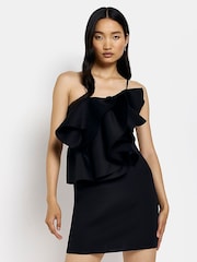 River Island Scuba Mini Black Dress - Image 3 of 5
