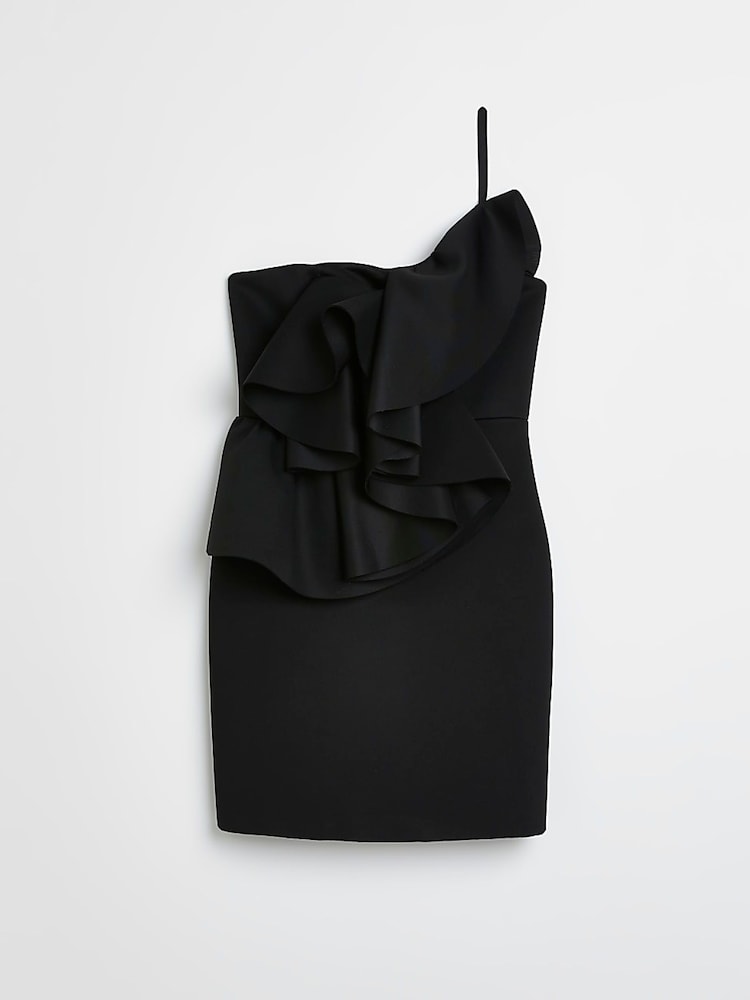 River Island Scuba Mini Black Dress - Image 5 of 5