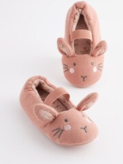 Pink Bunny Mary Jane Slippers - Image 1 of 5