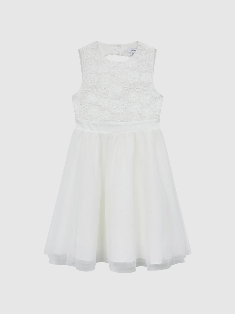 Reiss Ivory Kit 4-9 yrs Lace Tulle Occasion Dress - Image 2 of 6