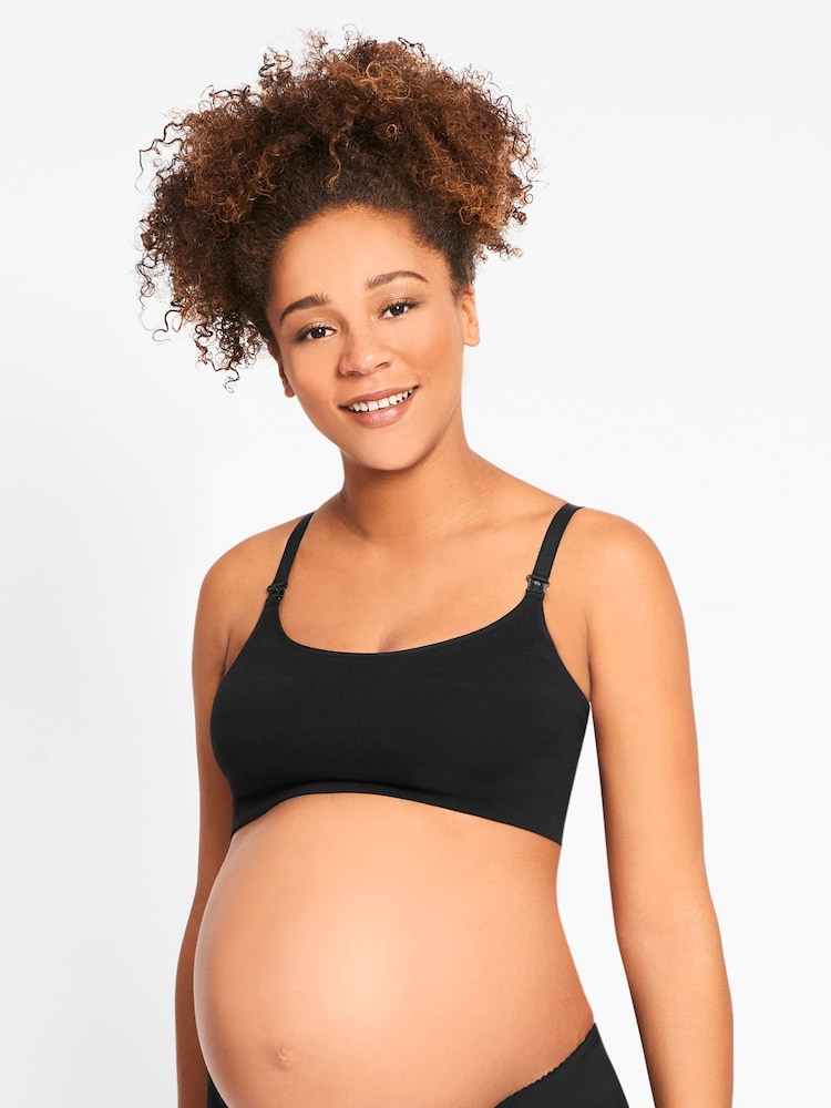 JoJo Maman Bébé Black Cotton Rich Seamless Maternity & Nursing Bra - Image 3 of 3