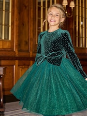 Angel & Rocket Green Elsie Velvet Tulle Dress - Image 1 of 8