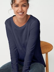 Navy 100% Cotton Tall Long Sleeve Top - Image 4 of 6
