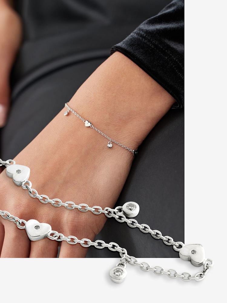 Sterling Silver Heart Chain Bracelet - Image 2 of 6